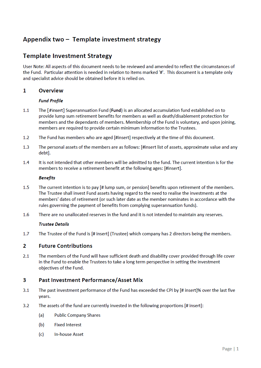 Appendix 2 - Template investment strategy - Page 2