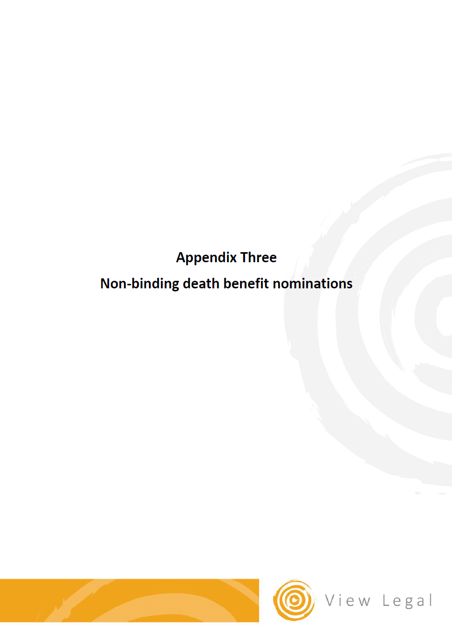 Appendix 3 - Non-binding death benefit nominations - Page 1